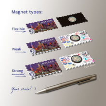 3 types of Fridge Magnets - Dallas Skyline at Night
