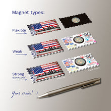 3 types of Fridge Magnets - Boston, MA decorated USA flag