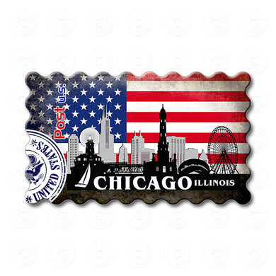 Chicago, Illinois - Decorated USA Flag