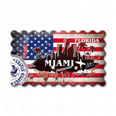 Fridge Magnet - Miami, Florida USA Flag