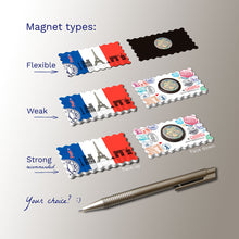 3 Fridge Magnet types - Decorated France Flag