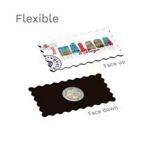 Flexible Fridge Magnet - Malaga - White - Spain Stamp