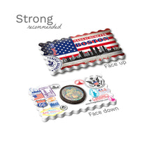 Strong Fridge Magnet - Boston, MA decorated USA flag