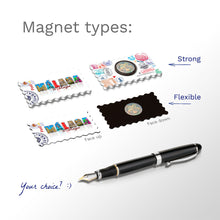 Magnet types - Malaga - White - Spain Stamp