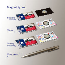 3 types of Fridge Magnets - San Antonio, Texas State Flag