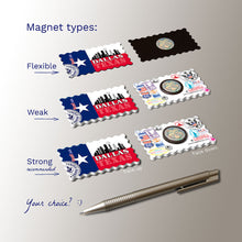 3 types of Fridge Magnets - Dallas, Texas State Flag