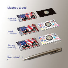 3 types of Fridge Magnets - Dallas, Texas, USA Flag