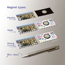 3 types of Fridge Magnets - San Antonio Aerial Skyline View