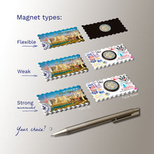 3 types of Fridge Magnets - Sunny Skyline of Las Vegas, Nevada