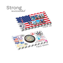Strong Fridge Magnet - Decorated New York Word USA Flag