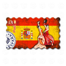 Spain - Flag of Spain decorated with Flamenco dancers
