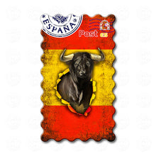 Spain - The flag of Spain decorated with Bull