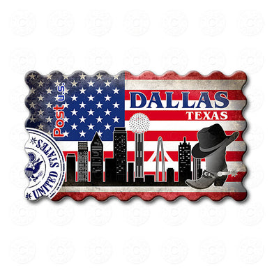 Fridge Magnet - Dallas, Texas, USA Flag