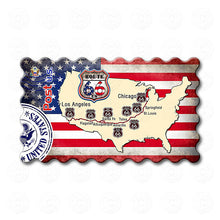 Fridge Magnet - Route 66 Decorated USA Flag