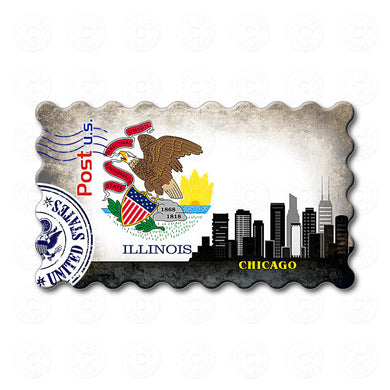 Fridge Magnet - Chicago Illinois State Flag