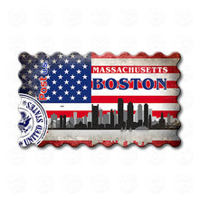 Fridge Magnet - Boston, MA decorated USA flag