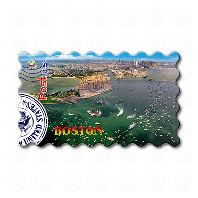 Fridge Magnet - Boston Harbor Aerial View