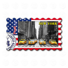 Fridge Magnet - New York - Yellow Taxis USA Flag